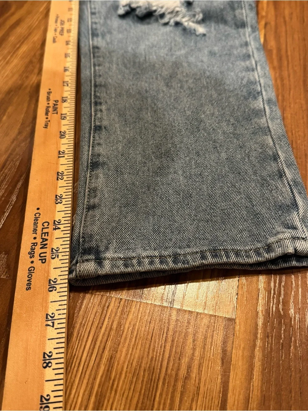 Simple Society Patchwork Distressed Women’s Jeans - Blue Denim, Size 13/31